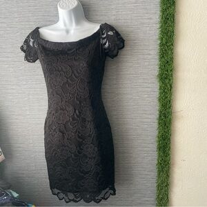 Ambiance Black Lace Mini Dress